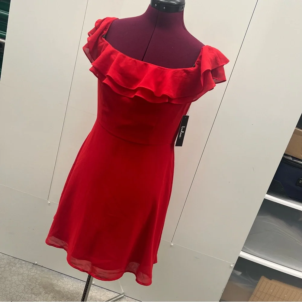 Red Ruffle Dress - Picture 7 of 10